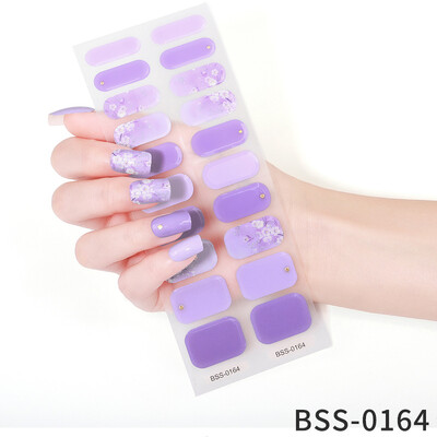 20 vârfuri Gel semi vindecat Nail Art Sliders Manichiură UV LED Lampă Semi vindecat Gel Design Autocolante pentru unghii Impermeabil Decorare autocolant pentru unghii