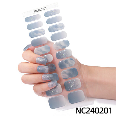 20 vârfuri Gel semi vindecat Nail Art Sliders Manichiură UV LED Lampă Semi vindecat Gel Design Autocolante pentru unghii Impermeabil Decorare autocolant pentru unghii