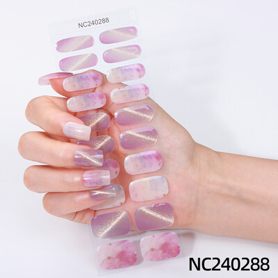 20 vârfuri Gel semi vindecat Nail Art Sliders Manichiură UV LED Lampă Semi vindecat Gel Design Autocolante pentru unghii Impermeabil Decorare autocolant pentru unghii