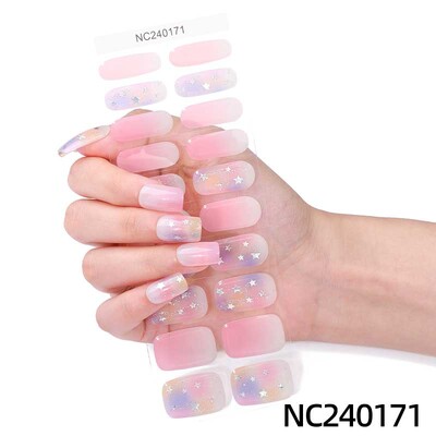 20 vârfuri Gel semi vindecat Nail Art Sliders Manichiură UV LED Lampă Semi vindecat Gel Design Autocolante pentru unghii Impermeabil Decorare autocolant pentru unghii