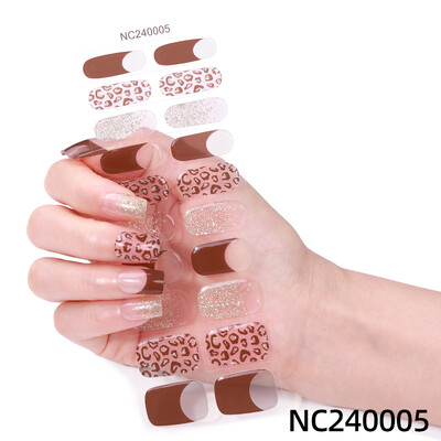 20 vârfuri Gel semi vindecat Nail Art Sliders Manichiură UV LED Lampă Semi vindecat Gel Design Autocolante pentru unghii Impermeabil Decorare autocolant pentru unghii