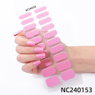 20 vârfuri Gel semi vindecat Nail Art Sliders Manichiură UV LED Lampă Semi vindecat Gel Design Autocolante pentru unghii Impermeabil Decorare autocolant pentru unghii