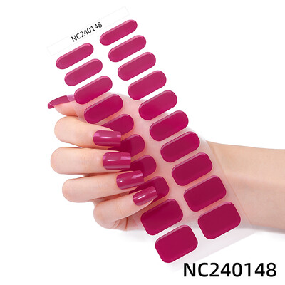 20 vârfuri Gel semi vindecat Nail Art Sliders Manichiură UV LED Lampă Semi vindecat Gel Design Autocolante pentru unghii Impermeabil Decorare autocolant pentru unghii