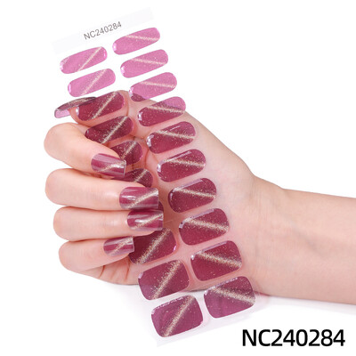 20 vârfuri Gel semi vindecat Nail Art Sliders Manichiură UV LED Lampă Semi vindecat Gel Design Autocolante pentru unghii Impermeabil Decorare autocolant pentru unghii