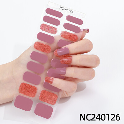 20 vârfuri Gel semi vindecat Nail Art Sliders Manichiură UV LED Lampă Semi vindecat Gel Design Autocolante pentru unghii Impermeabil Decorare autocolant pentru unghii