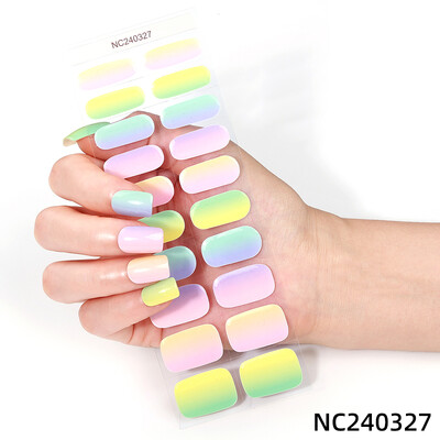 20 vârfuri Gel semi vindecat Nail Art Sliders Manichiură UV LED Lampă Semi vindecat Gel Design Autocolante pentru unghii Impermeabil Decorare autocolant pentru unghii
