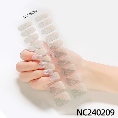 20 vârfuri Gel semi vindecat Nail Art Sliders Manichiură UV LED Lampă Semi vindecat Gel Design Autocolante pentru unghii Impermeabil Decorare autocolant pentru unghii