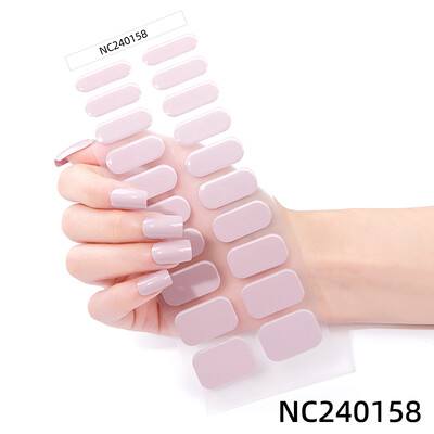 20 vârfuri Gel semi vindecat Nail Art Sliders Manichiură UV LED Lampă Semi vindecat Gel Design Autocolante pentru unghii Impermeabil Decorare autocolant pentru unghii