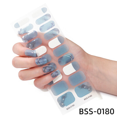 20 vârfuri Gel semi vindecat Nail Art Sliders Manichiură UV LED Lampă Semi vindecat Gel Design Autocolante pentru unghii Impermeabil Decorare autocolant pentru unghii