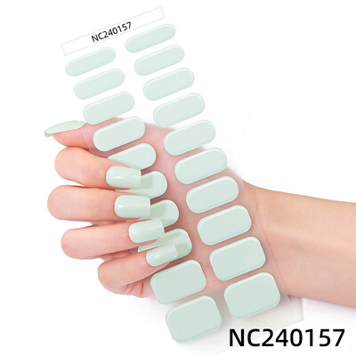 20 vârfuri Gel semi vindecat Nail Art Sliders Manichiură UV LED Lampă Semi vindecat Gel Design Autocolante pentru unghii Impermeabil Decorare autocolant pentru unghii