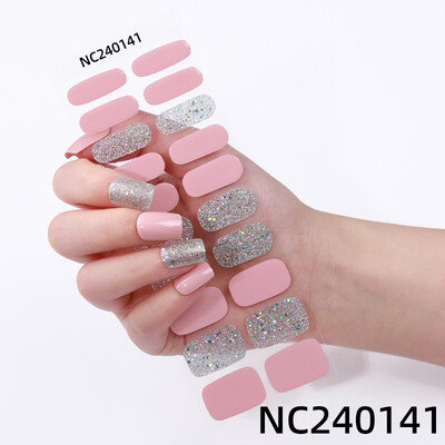 20 vârfuri Gel semi vindecat Nail Art Sliders Manichiură UV LED Lampă Semi vindecat Gel Design Autocolante pentru unghii Impermeabil Decorare autocolant pentru unghii