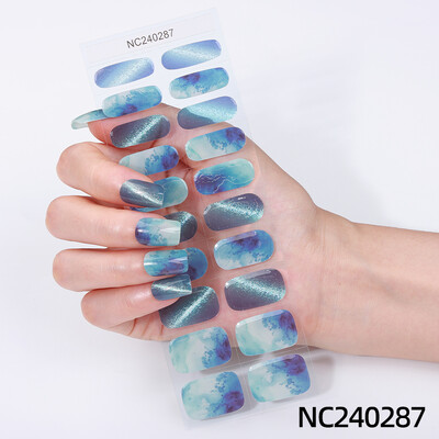 20 vârfuri Gel semi vindecat Nail Art Sliders Manichiură UV LED Lampă Semi vindecat Gel Design Autocolante pentru unghii Impermeabil Decorare autocolant pentru unghii