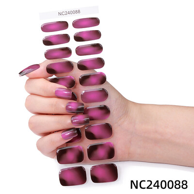20 vârfuri Gel semi vindecat Nail Art Sliders Manichiură UV LED Lampă Semi vindecat Gel Design Autocolante pentru unghii Impermeabil Decorare autocolant pentru unghii