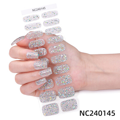 20 vârfuri Gel semi vindecat Nail Art Sliders Manichiură UV LED Lampă Semi vindecat Gel Design Autocolante pentru unghii Impermeabil Decorare autocolant pentru unghii