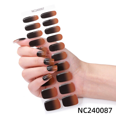 20 vârfuri Gel semi vindecat Nail Art Sliders Manichiură UV LED Lampă Semi vindecat Gel Design Autocolante pentru unghii Impermeabil Decorare autocolant pentru unghii