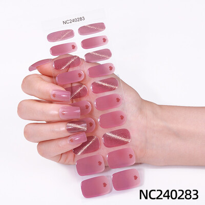 20 vârfuri Gel semi vindecat Nail Art Sliders Manichiură UV LED Lampă Semi vindecat Gel Design Autocolante pentru unghii Impermeabil Decorare autocolant pentru unghii
