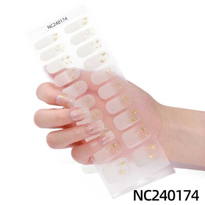 20 vârfuri Gel semi vindecat Nail Art Sliders Manichiură UV LED Lampă Semi vindecat Gel Design Autocolante pentru unghii Impermeabil Decorare autocolant pentru unghii