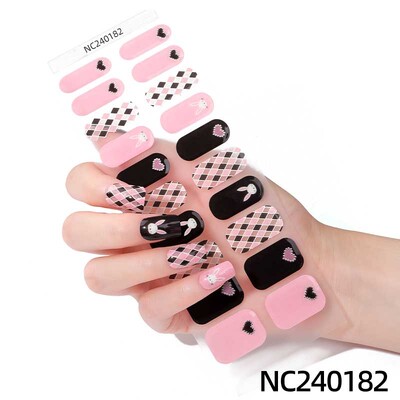 20 vârfuri Gel semi vindecat Nail Art Sliders Manichiură UV LED Lampă Semi vindecat Gel Design Autocolante pentru unghii Impermeabil Decorare autocolant pentru unghii