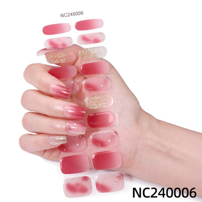 20 vârfuri Gel semi vindecat Nail Art Sliders Manichiură UV LED Lampă Semi vindecat Gel Design Autocolante pentru unghii Impermeabil Decorare autocolant pentru unghii