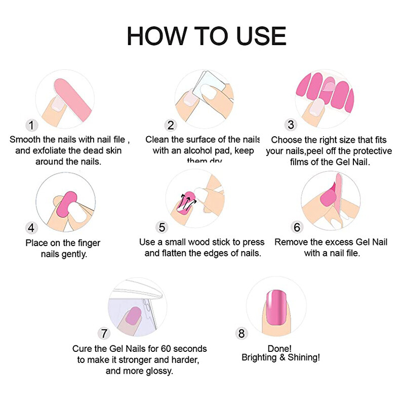 20 vârfuri Gel semi vindecat Nail Art Sliders Manichiură UV LED Lampă Semi vindecat Gel Design Autocolante pentru unghii Impermeabil Decorare autocolant pentru unghii