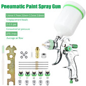 HVLP smidzināšanas pistole, 1,4/1,7/2,0/2,5/3,0 mm, bezvadu smidzinātājs ar augstu izsmidzināšanas plūsmas ātrumu, regulējams gravitācijas smidzināšanas pistole, pneimatiskais rīks