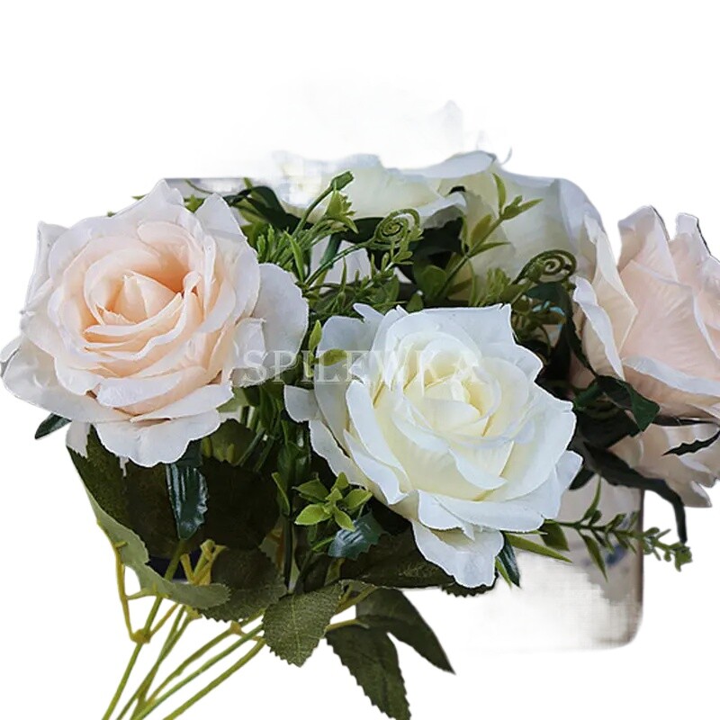 Visokokvalitetno umjetno cvijeće od svilene narančaste ruže za ukrašavanje vjenčanja, veliko i realistično.