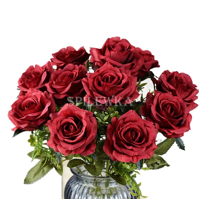 Visokokvalitetno umjetno cvijeće od svilene narančaste ruže za ukrašavanje vjenčanja, veliko i realistično.