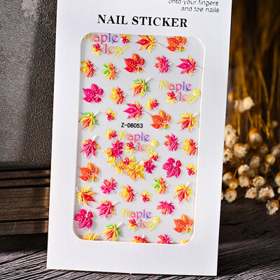 Kalėdų baltų snaigių nagų dailės lipdukas 5D reljefinis animacinis filmas Sniego senelis Briedis Varpelis Nagų lipdukai Slankikliai Kalėdinis manikiūras „Pasidaryk pats“ ir 8*10 cm