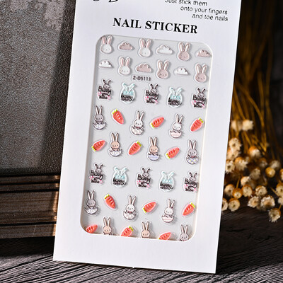 Kalėdų baltų snaigių nagų dailės lipdukas 5D reljefinis animacinis filmas Sniego senelis Briedis Varpelis Nagų lipdukai Slankikliai Kalėdinis manikiūras „Pasidaryk pats“ ir 8*10 cm