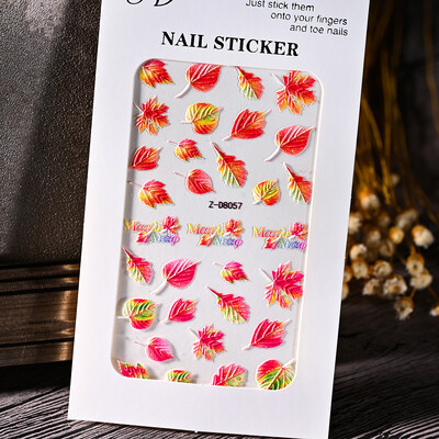 Kalėdų baltų snaigių nagų dailės lipdukas 5D reljefinis animacinis filmas Sniego senelis Briedis Varpelis Nagų lipdukai Slankikliai Kalėdinis manikiūras „Pasidaryk pats“ ir 8*10 cm