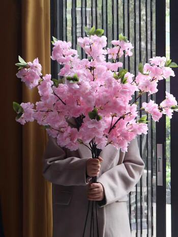 Artificial Cherry Blossom Pink White Tree Silk Flower Spring Cherry DIY Bonsai Arch Wedding Props Διακόσμηση σπιτιού