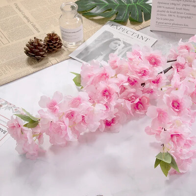 Umjetni trešnjin cvijet Ružičasto bijelo Trešnjino drvo Svileni cvijet Proljetna trešnja DIY Bonsai luk Rekviziti za vjenčanje Dekoracija doma