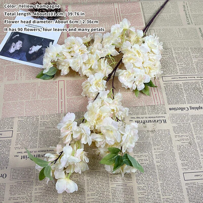 Umjetni trešnjin cvijet Ružičasto bijelo Trešnjino drvo Svileni cvijet Proljetna trešnja DIY Bonsai luk Rekviziti za vjenčanje Dekoracija doma