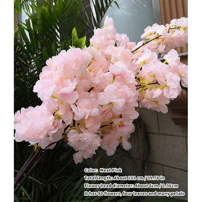 Umjetni trešnjin cvijet Ružičasto bijelo Trešnjino drvo Svileni cvijet Proljetna trešnja DIY Bonsai luk Rekviziti za vjenčanje Dekoracija doma