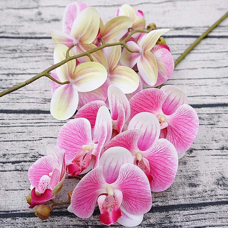 3D mala leptir orhideja 6 glavica/paket lažnog cvijeta Kućna draperija Zidna vjenčana dekoracija Božićni DIY umjetni Phalaenopsis