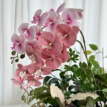 9 κεφαλές 3D εκτύπωση Phalaenopsis Real Touch Πεταλούδα Ορχιδέα Γάμος Σαλόνι Διακόσμηση Τραπεζιού Ανθοσυνθέσεις Στολίδια