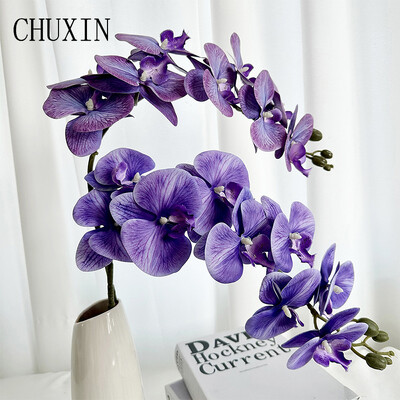 9 capete Imprimare 3D Phalaenopsis Real Touch Fluture Orhidee Nunta Living Room Decor Masa Aranjamente florale Ornamente