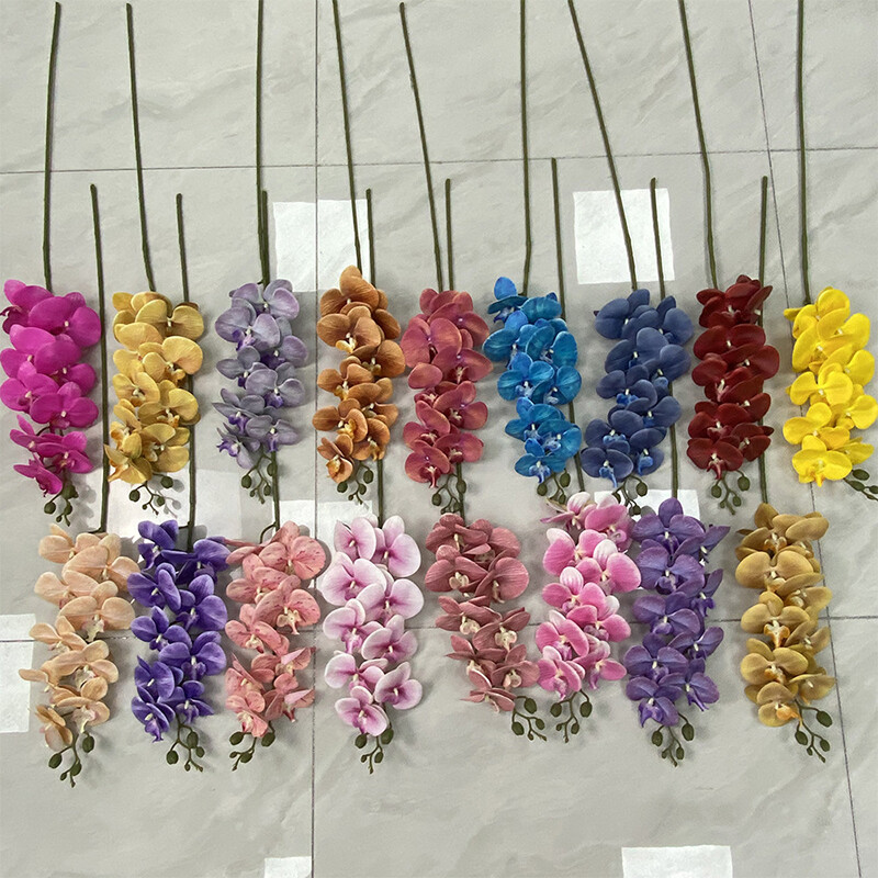 9 glava 3D ispis Phalaenopsis Real Touch Leptir Orhideja Vjenčanje Dnevna soba Dekoracija doma Stol Cvjetni aranžmani Ukrasi