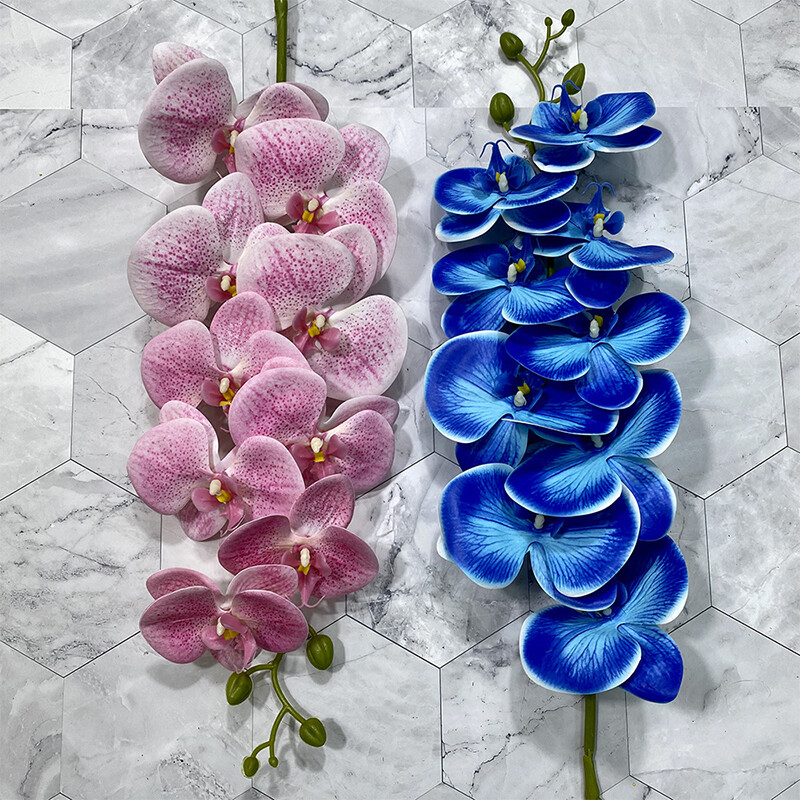 9 glava 3D ispis Phalaenopsis Real Touch Leptir Orhideja Vjenčanje Dnevna soba Dekoracija doma Stol Cvjetni aranžmani Ukrasi