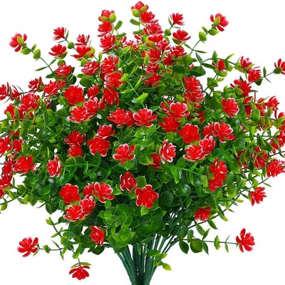 4 τεμ. Τεχνητά λουλούδια Φυτά πρασινάδας ανθεκτικά στην υπεριώδη ακτινοβολία για διακόσμηση κουζίνας κήπου Διακόσμηση γαμήλιου σπιτιού Σαλονιού Ψεύτικα λουλούδια