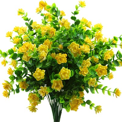 4 τεμ. Τεχνητά λουλούδια Φυτά πρασινάδας ανθεκτικά στην υπεριώδη ακτινοβολία για διακόσμηση κουζίνας κήπου Διακόσμηση γαμήλιου σπιτιού Σαλονιού Ψεύτικα λουλούδια