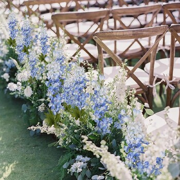 Τεχνητά νέα λουλούδια Delphinium Flower Branch Fake Leaf Διακόσμηση Γάμου DIY εξωτερικού χώρου για Αξεσουάρ διακοσμητικού βάζου σπιτιού