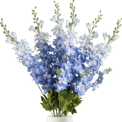 Flori artificiale noi, ramură de flori de Delphinium, frunze false, decorare pentru nuntă, în aer liber, bricolaj, pentru casă, accesorii decorative pentru vază