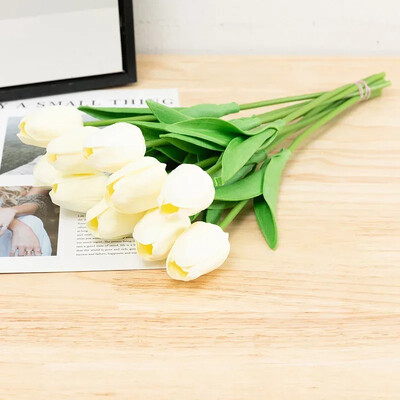 5GAB 35CM mākslīgo tulpju ziedu pušķis mājas dārza dekorēšanai. Ziedi kāzu ceremonijas dekorēšanai Mātes dienas dāvanu pušķis