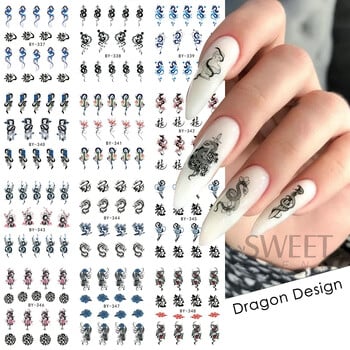 12 τμχ Dragon Water Nail Slides Κινέζικη Πρωτοχρονιά Μασκότ Φίδι Σχέδιο Σχέδιο Μεταφορά Αυτοκόλλητο Γούρι 2024 Περιτυλίγματα με φύλλο μανικιούρ