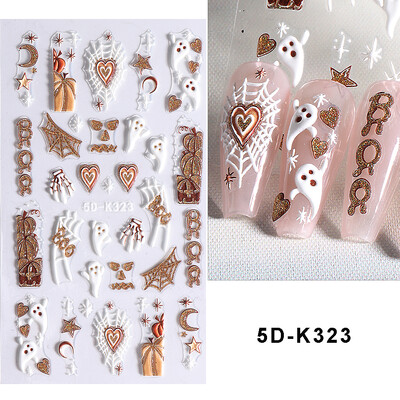 5D reljefne Halloween naljepnice za nokte Slatki crtani medvjed Ghost Dizajn Y2K zvijezda Naljepnice za naljepnice za nokte DIY ukrasi za manikuru
