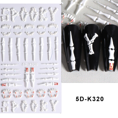 5D reljefne Halloween naljepnice za nokte Slatki crtani medvjed Ghost Dizajn Y2K zvijezda Naljepnice za naljepnice za nokte DIY ukrasi za manikuru