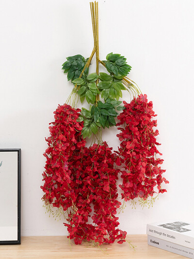 12 τεμ. Τεχνητά λουλούδια Κρεμαστά ψεύτικα λουλούδια Wisteria Γιρλάντα Silk Vine Rattan Long String Σπίτι Εξωτερική διακόσμηση γάμου