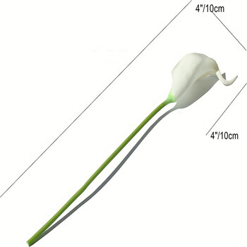 2/5Pieces Real Touch Calla Lily Τεχνητά λουλούδια Λευκή ανθοδέσμη γάμου Νυφικό ντους Διακόσμηση σπιτιού Λουλούδια Ψεύτικα λουλούδια