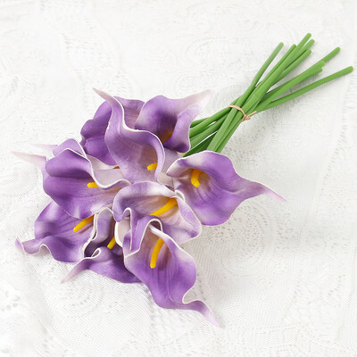 2/5Pieces Real Touch Calla Lily Τεχνητά λουλούδια Λευκή ανθοδέσμη γάμου Νυφικό ντους Διακόσμηση σπιτιού Λουλούδια Ψεύτικα λουλούδια